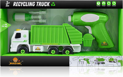 Take Apart Recycling Truck with Sounds, Power Drill, Build Your Own Garbage Truck with 30