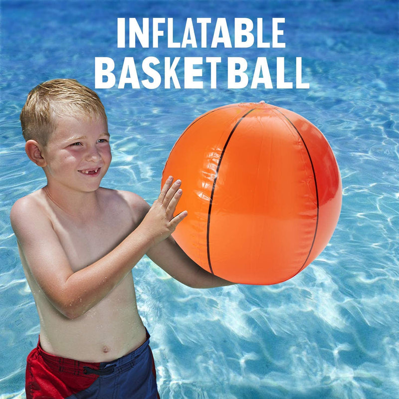 Kicko 11 Inch Inflatable Basketball - Set of 12 Orange Floating Balls for Kids and Adults