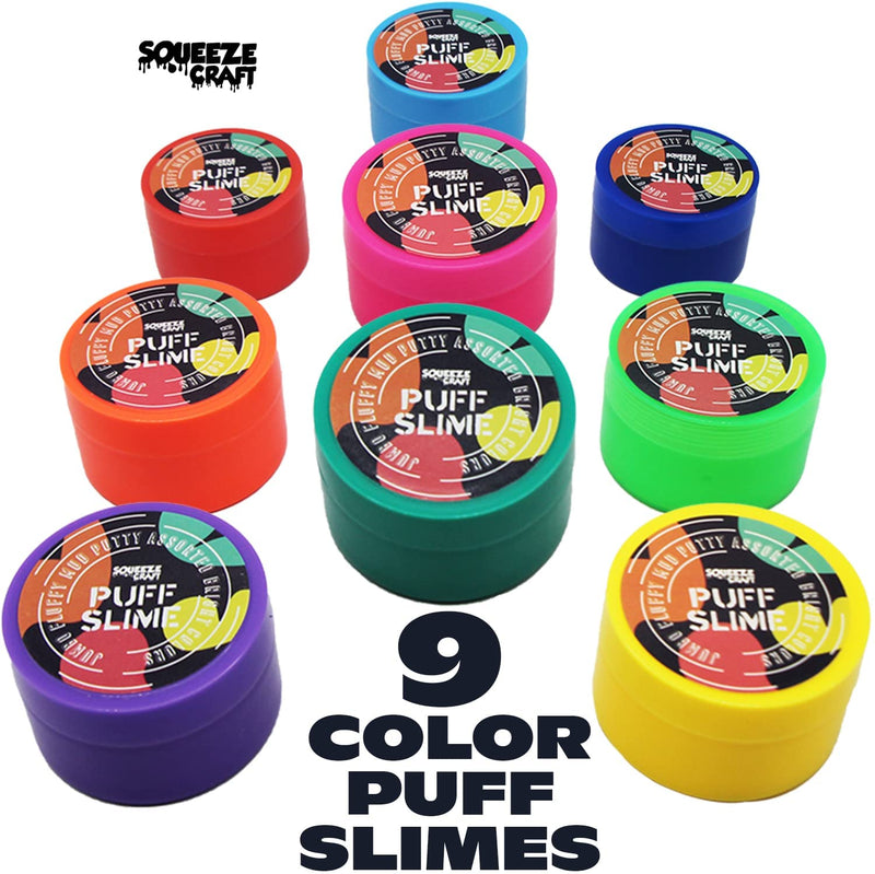 Squeeze Craft Puff Slime - Jumbo Fluffy Mud Putty Assorted Bright Colors - for Sensory