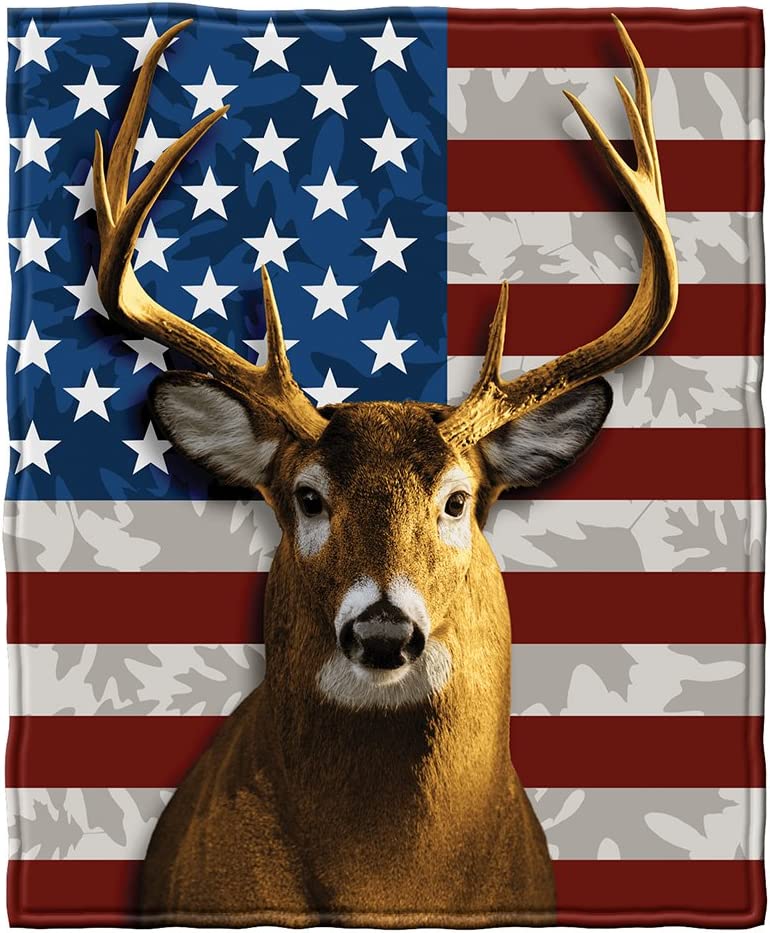 American Whitetail Deer Super Soft Plush Fleece Throw