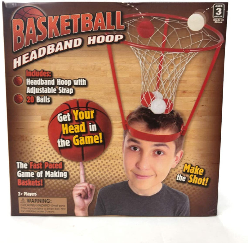 Kicko Basketball Headband Hoop for Indoor Play, Fun Activity, Party Favor - Red, White
