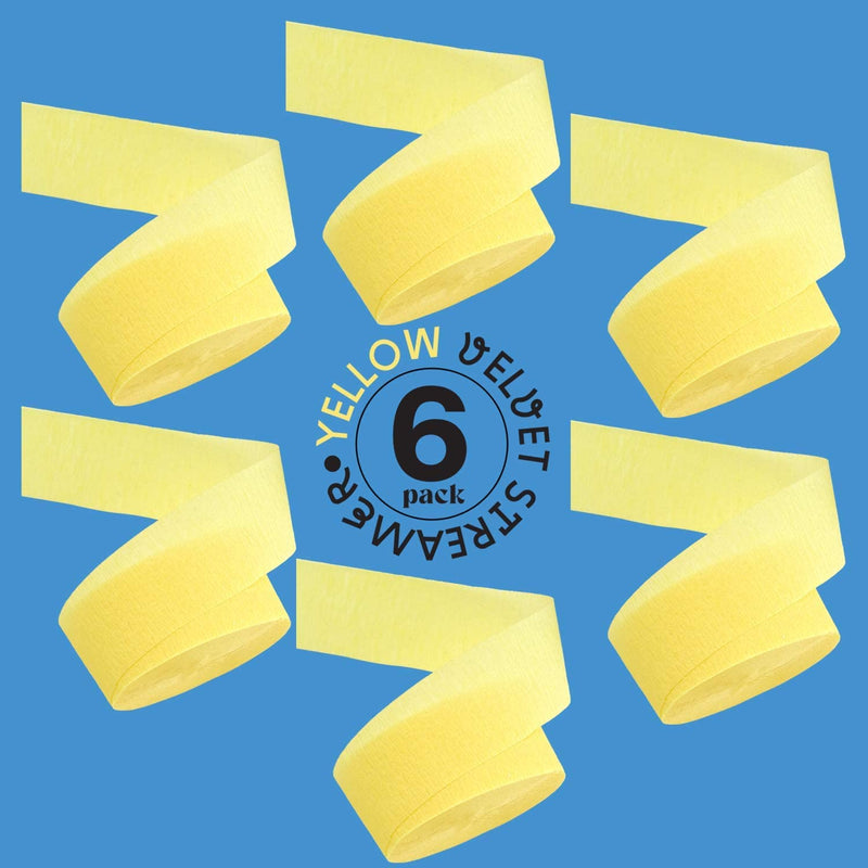 Kicko Light Yellow Streamers - 2 Pack - Crepe Streamers for Kids, Party Favors, Family