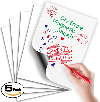 Craftopia Dry Erase Sheets | White Blank 12" x 17.5" Magnet for Refrigerator and More