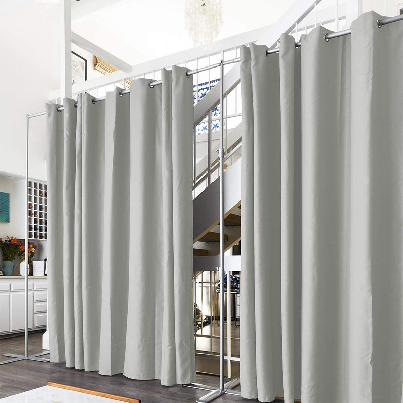 End2End Room Divider Kit - Small A, 8ft Tall x 5ft - 6ft 8in Wide, Stone White (Room