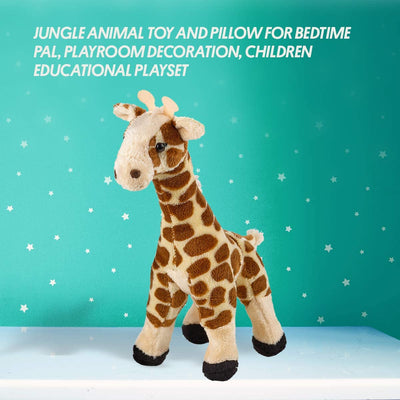 Kicko Soft Plush Giraffe - 11 Inch Stuffed Jungle Animal Toy And Pillow For Bedtime Pal