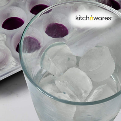 Kitch N' Wares Silicone Ice Trays - 4 Pack - Easy-Release Without Lids - Rounded Ice