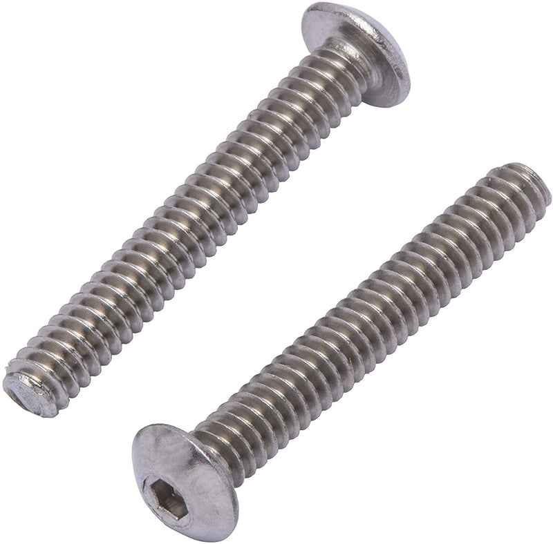 10-24 x 1/2" Stainless Button Socket Head Cap Screw Bolt, (100 pc), 18-8 (304) Stainless