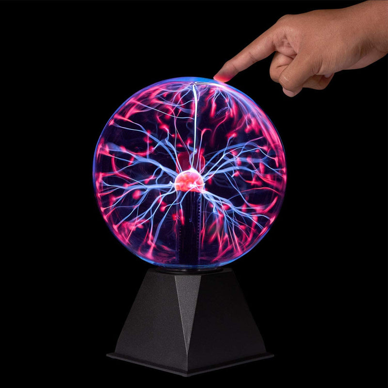 Katzco Red Plasma Ball with Scientific Lightning Charged Bulb - 2 Piece Kit - 8 Inch