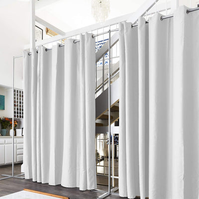 End2End Room Divider Kit - Small A, 8ft Tall x 5ft - 6ft 8in Wide, Natural White (Room