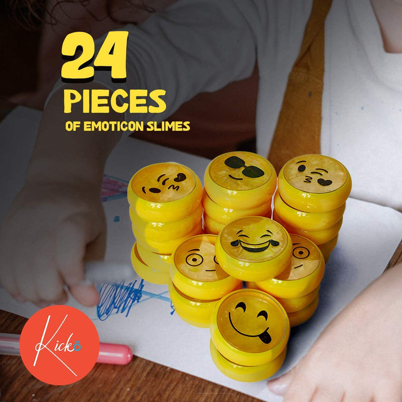 Kicko Emoticon Noise Putty Toys for Kids - 24 Pack Smiling Slimes - Ideal for Sensory