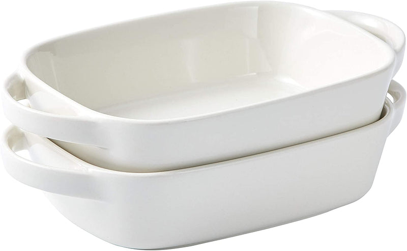 Bruntmor Porcelain 8.5"x6" Baking Dish for Roasting And Lasagna Pan, Oven safe, Set Of 2