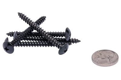 10 X 2 Stainless Truss Head Phillips Wood Screw, (25pc), Black Xylan Coated 18-8 (304