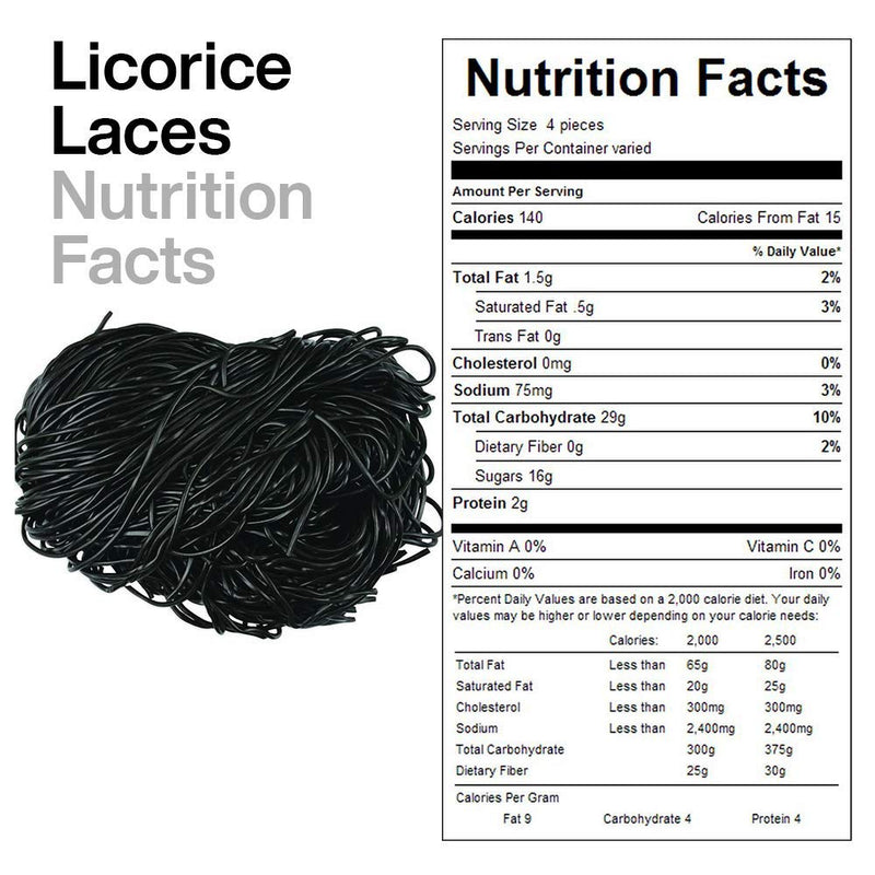 Kicko Licorice Laces Variety Pack - Black, Rainbow, and Strawberry Flavors - 6