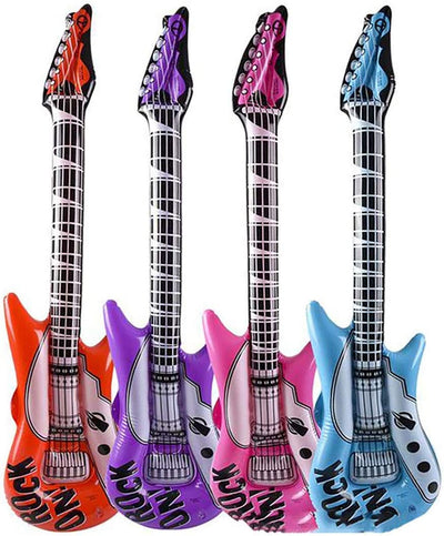 Kicko 42 Inch Inflatable Rock Guitar Toy - 12 Pieces of Colorful Electric Musical
