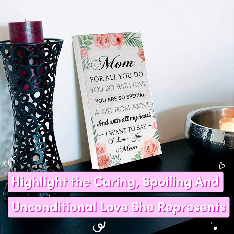 Canvas Wall Art Mom Gift - Hangable Home Decor Gifts for Mom - Unique Valentine&