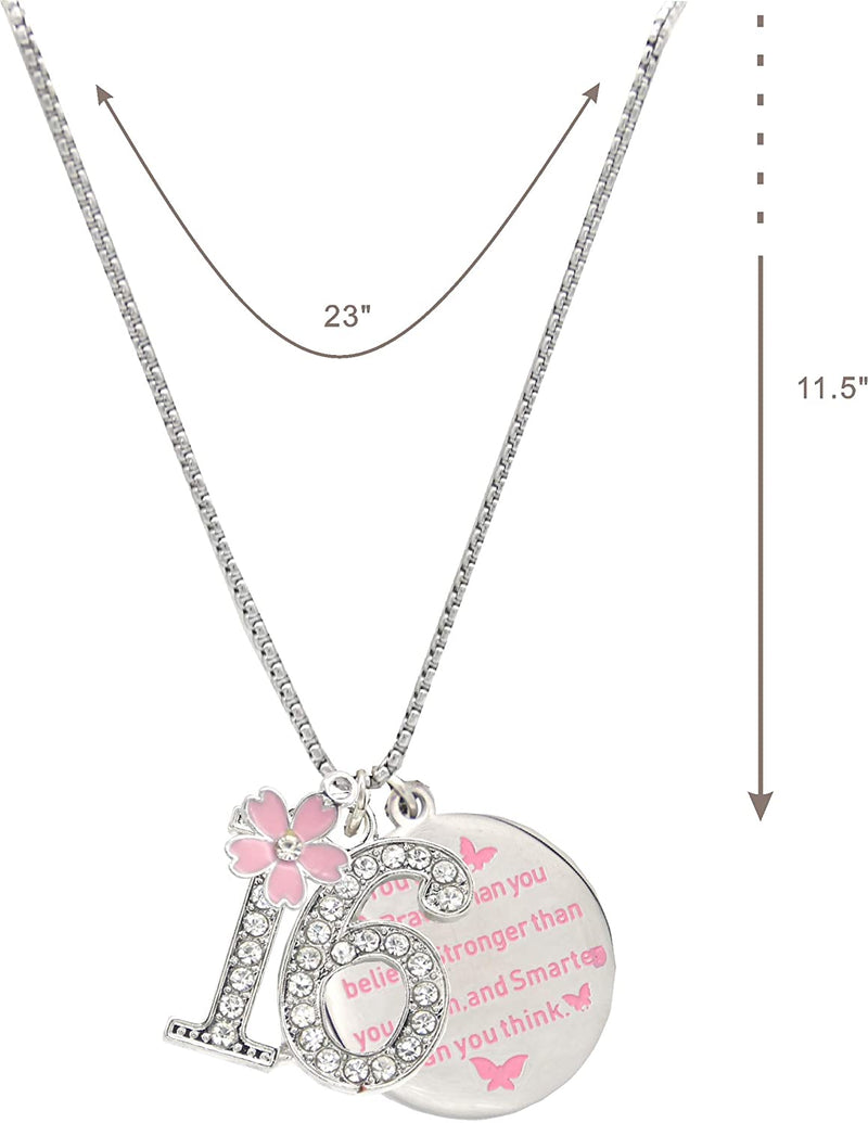 16th Birthday Gifts for Girls, 16th Birthday Charm Bracelet, 16th Birthday Necklace, 16th