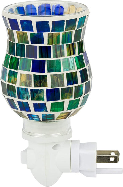 Mosaic Glass Plug-In Fragrance Wax Melt Warmers (Ocean Blue)
