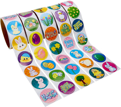 Kicko Easter Sticker Roll - 500pcs Assorted Cool and Fun Stickers with Easter Design