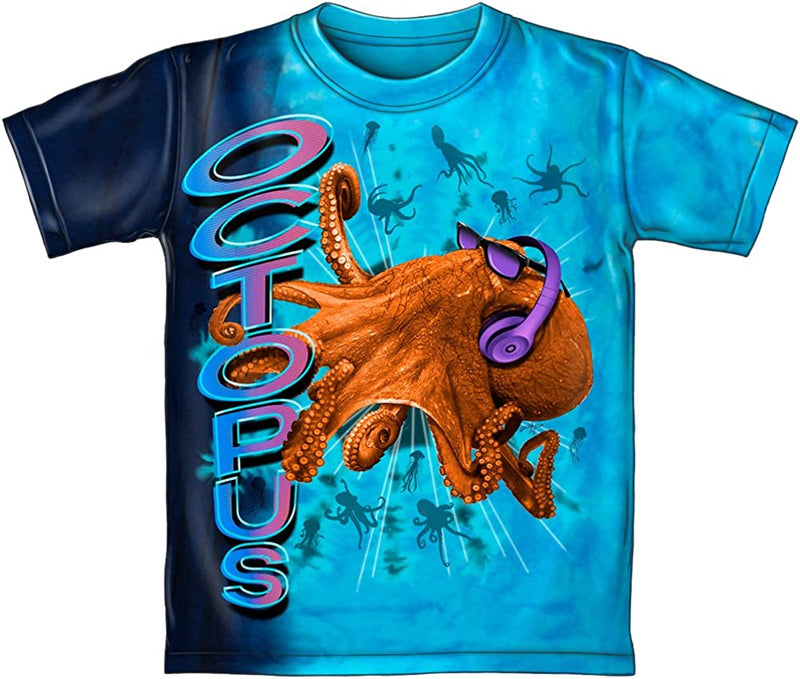 Dawhud Direct Octopus Tie-Dye Adult Tee Shirt (Adult XXL
