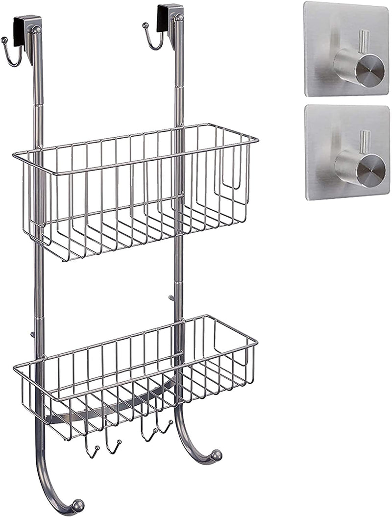 Hang shelf for the bathroom in gray/chrome optics 2x hanging basket 593 x 30 x 11 cm