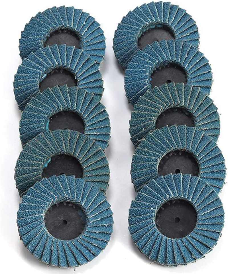 Katzco Flap Abrasive Discs 40 Grit 10 Pieces - Quick Change Grinding Wheels - for Rotary