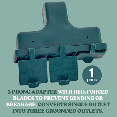 Katzco 3 Way Outlet Wall Tap - Right Angle Shaped Triple Prong Wall Splitter Adapter