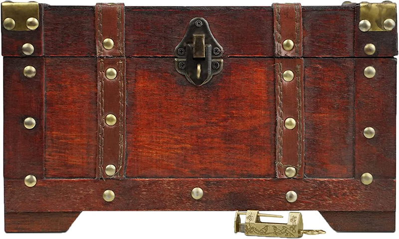 Treasure chest size with lock 28x17x16cm case chest wooden chest treasure chest