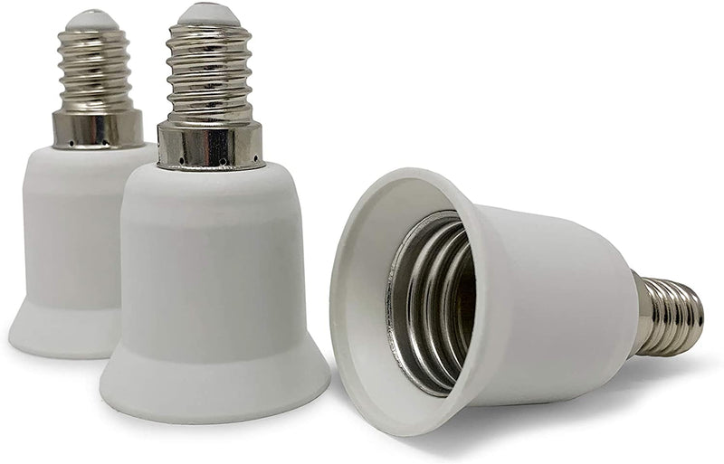 3x lamp base adapter converter white E14 version on E27 socket lamp adapter