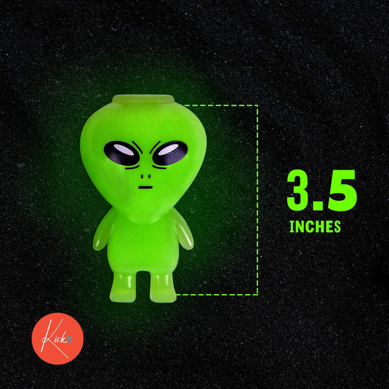 Kicko Glow in The Dark Alien Slime - Pack of 12 Colored, Gooey, and Squishy Slime in Alien