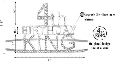 4th Birthday King Crown,4th Birthday Gifts for Boy,4th Birthday King Sash,4th Birthday