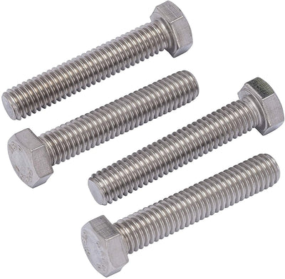 3/8"-16 X 2" (25pc) Stainless Hex Head Bolt, Fully Threaded, 18-8 Stainless