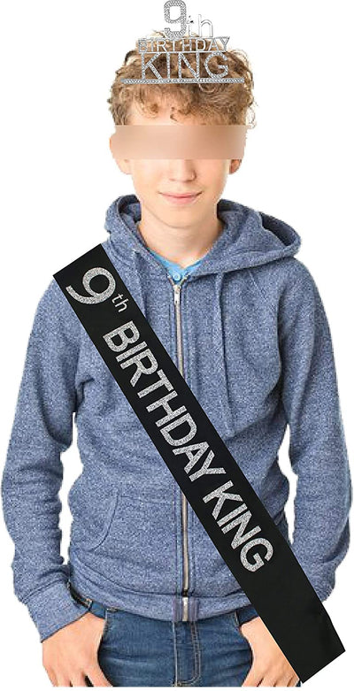 9th Birthday King Crown,9th Birthday Gifts for Boy,9th Birthday King Sash,9th Birthday