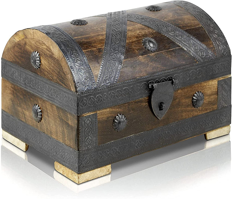 Ideal box of treasure chest with lock 24x16x16cm case chest wooden chest