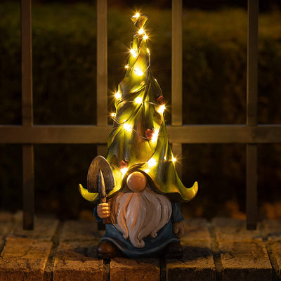 Vp Home Whimsical Garden Statue Gnome Solar Powered Led Outdoor Decor Light