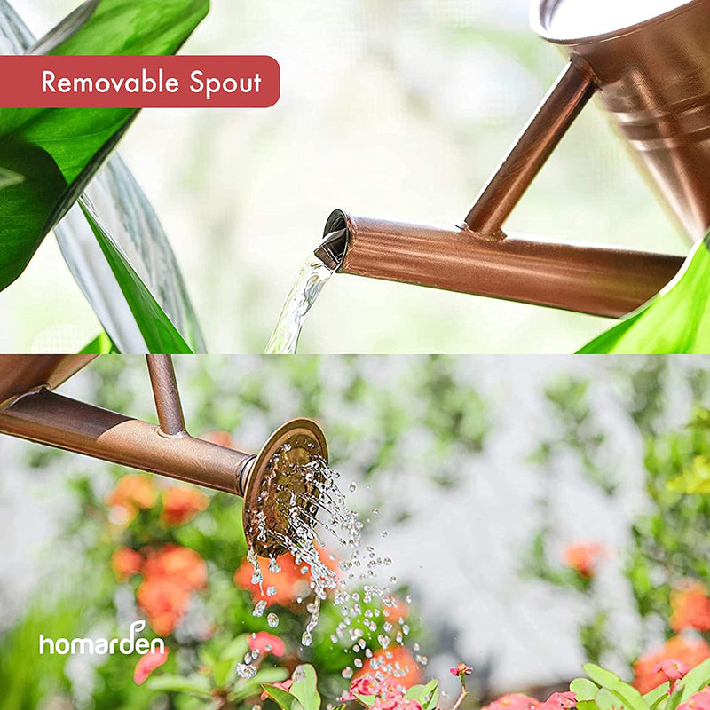 81 Oz. Copper Watering Can - Metal Watering Can With Removable Spout, Perfect Galvanized