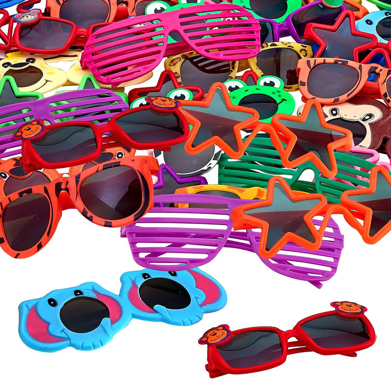 Kicko Assorted Sunglasses - 120 Pack - for Kids, Party Favors, Stocking Stuffers
