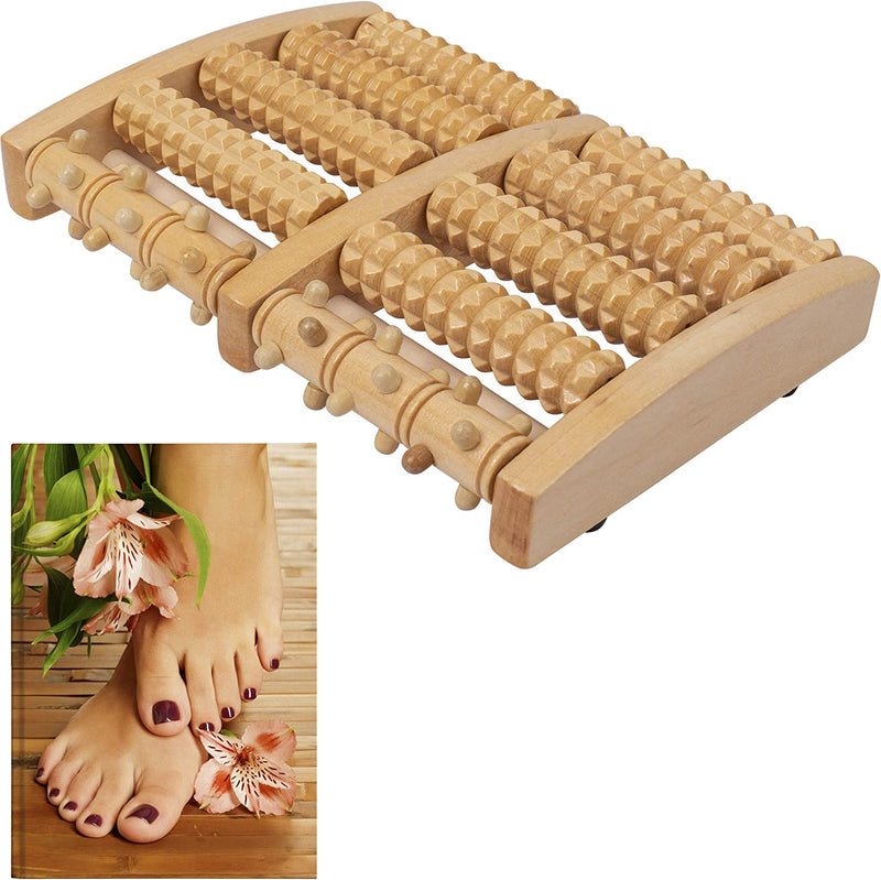 Foot coated roller wooden foot massage device ensures soothing massage foot roller