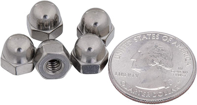 10-24 Stainless Acorn Cap Nut (100 Pack), by Bolt Dropper, 304 (18-8) Stainless Steel