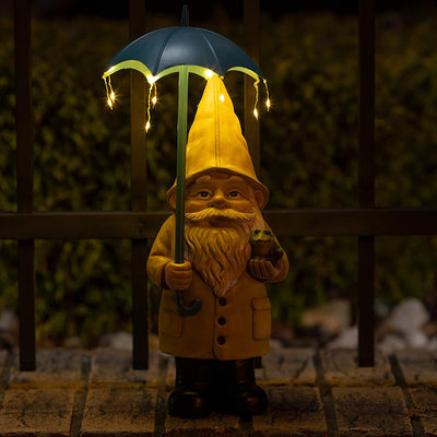 Vp Home Rain Slicker Gnome Solar Powered Led Outdoor Decor Garden Light