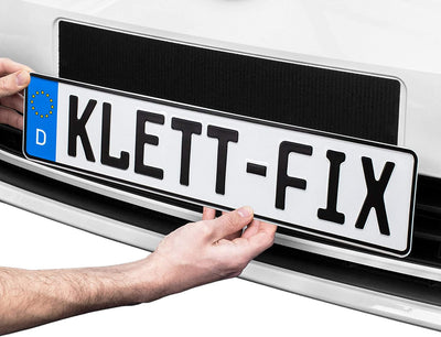 1 x Klettfix car and motorcycle license plate holder frame
