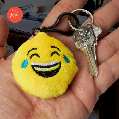 Kicko Emoji Plush Ball Keychain - 24 Pack - Emoticon Plushie Key Chain - for Party Favors