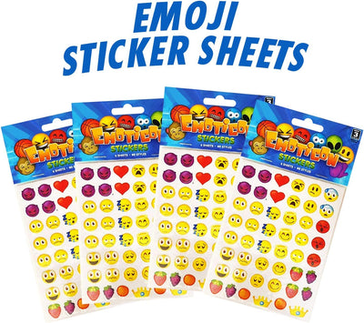 Kicko Emoji Sticker Sheets Assortment - Over 3000 Emoticon Decals - Party Favors, Game