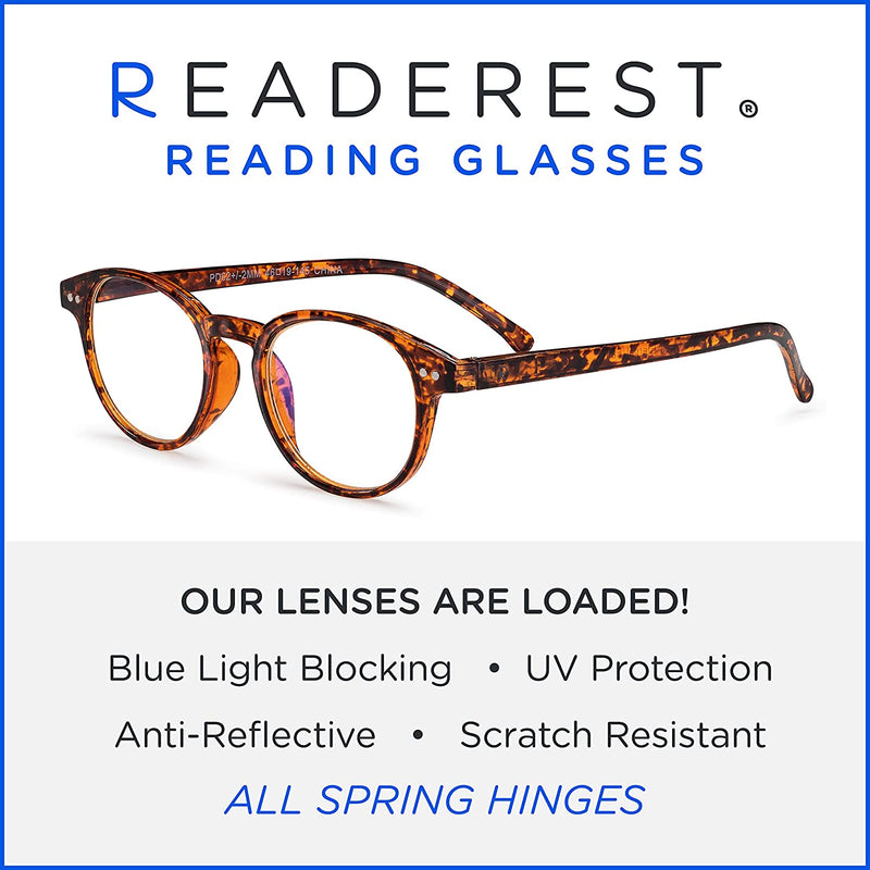 Round-Blue-Light-Blocking-Reading-Glasses-Tortoise-3-00-Magnification-Computer-Glasses