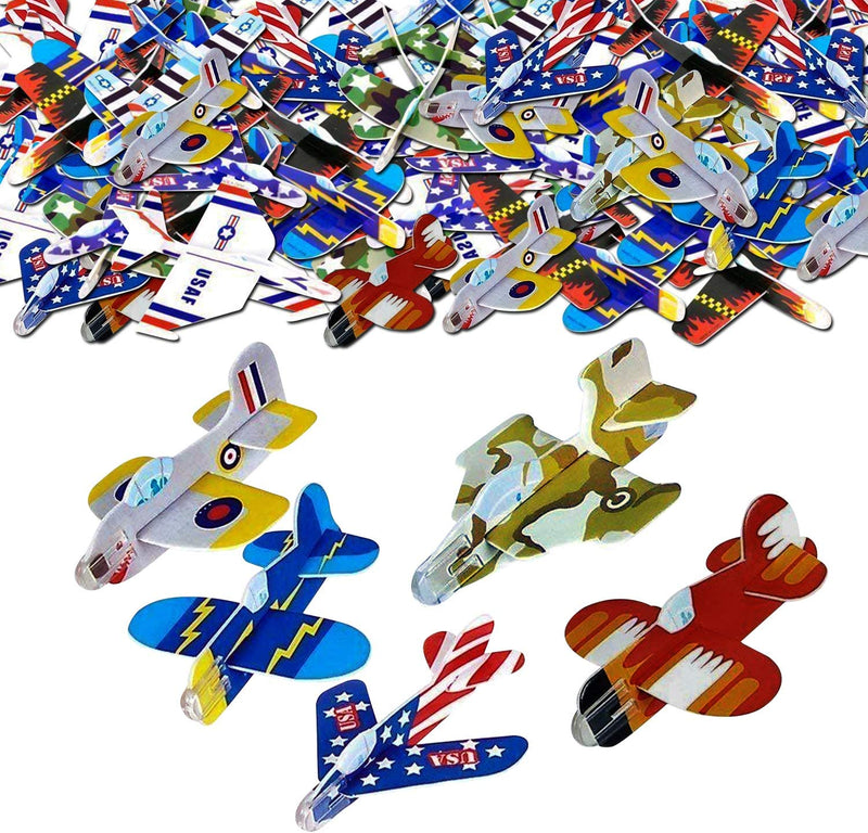 Kicko Foam Glider Plane Toy Set - 4 Inch, Assorted Pack of 72 - for Parties, Kids