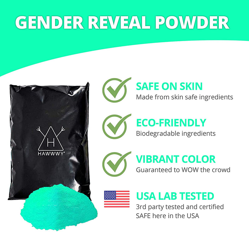 Hawwwy Colored Powder for Gender Reveal, Color Run (12) 70 Grams Pink and Blue Packets
