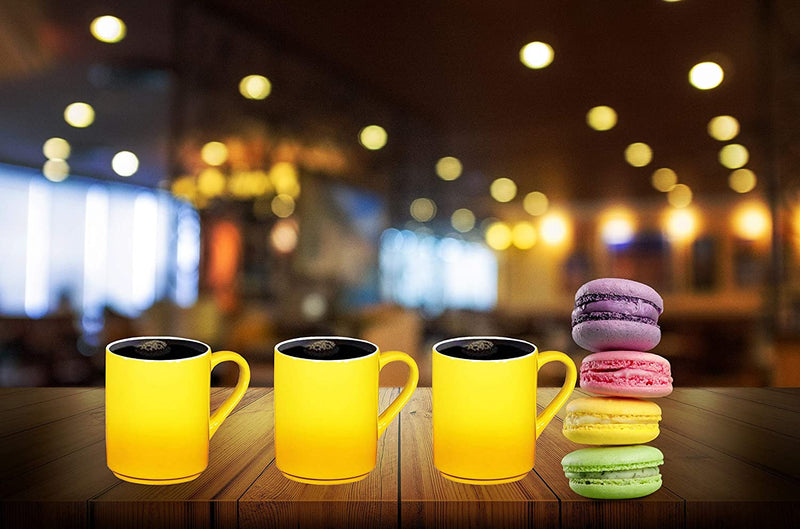 Ceramic 12oz Coffee Mugs Set of 6 (Gradient Yellow