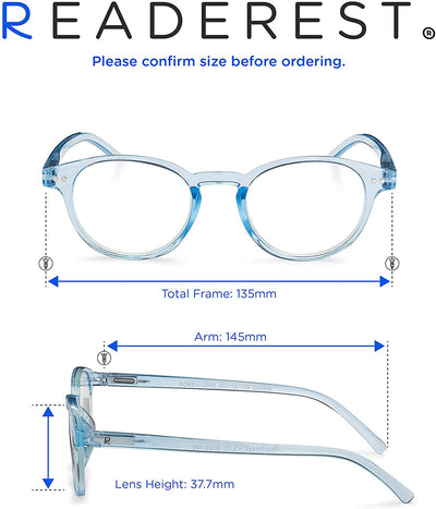 Round-Blue-Light-Blocking-Reading-Glasses-Light-Blue-3-00-Magnification-Computer-Glasses