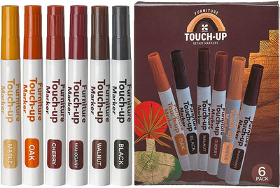 Furniture Touch Up Repair Markers - Set Of 6 - Total Furniture Repair System - For Stains