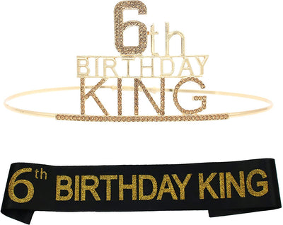 6th Birthday King Crown and Sash for Boy,6th Birthday for Him,6th Birthday Crown,6th