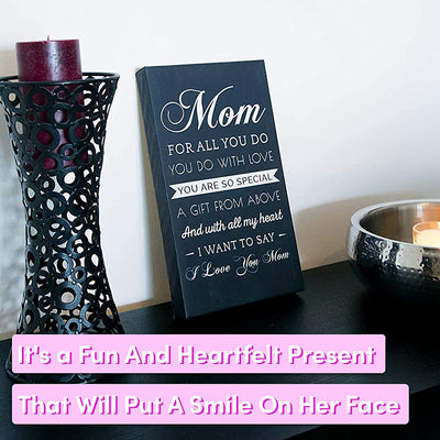 Canvas Wall Art Mom Gift - Hangable Home Decor Gifts for Mom - Unique Valentine's